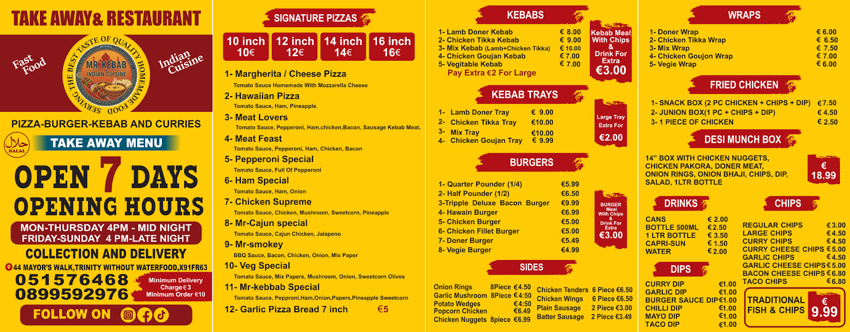 Original Mr. Kebab Waterford menu
